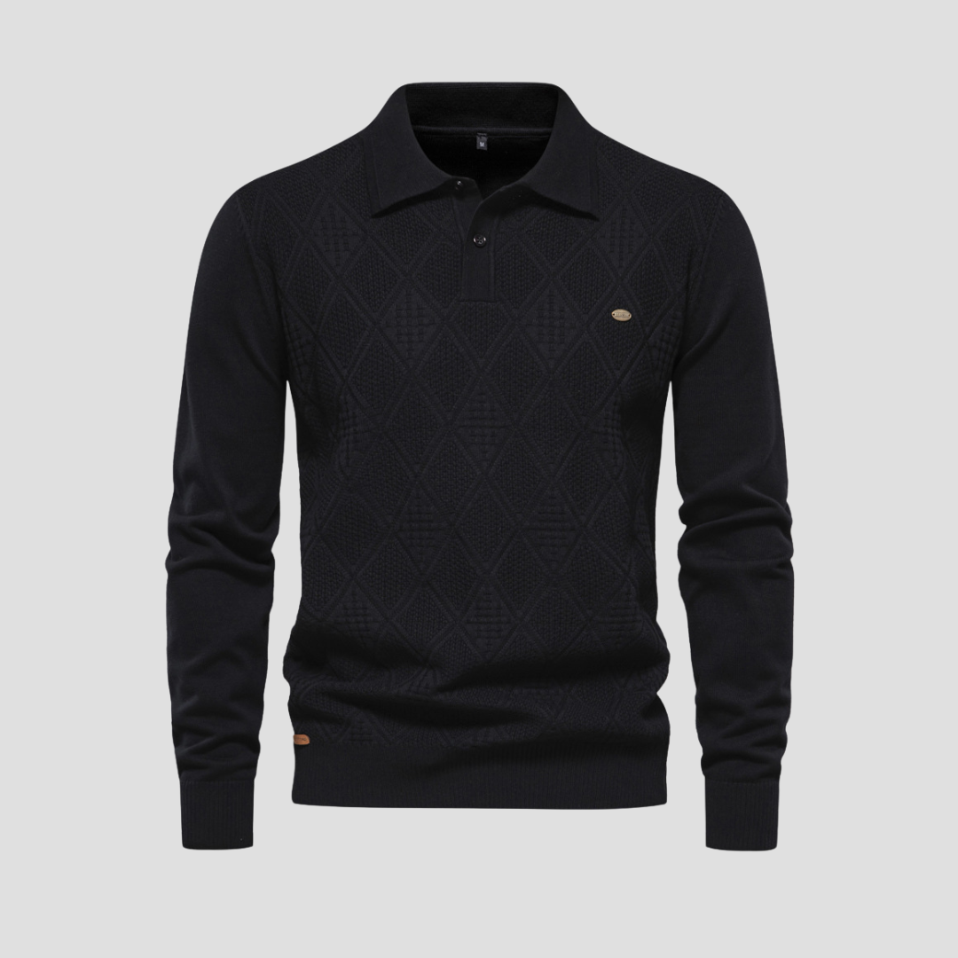 Polo homme texturé à motif losanges