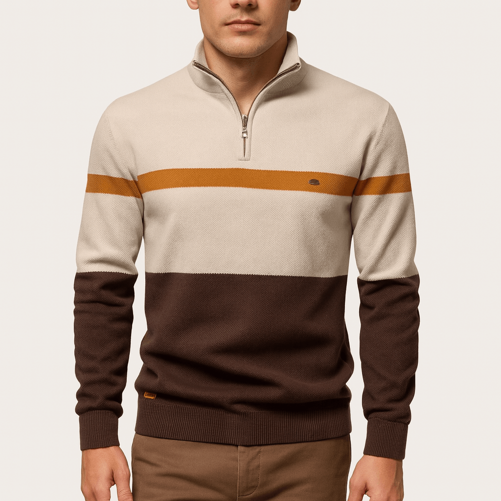 Polo rayé zippé pour homme