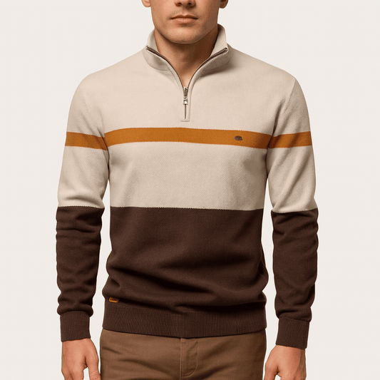 Polo rayé zippé pour homme