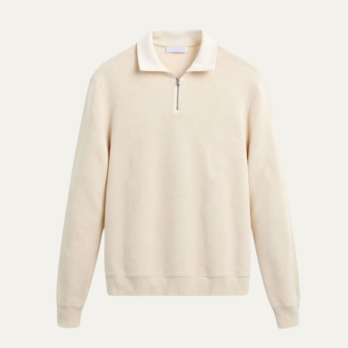 Polo zippé en maille texturée pour homme