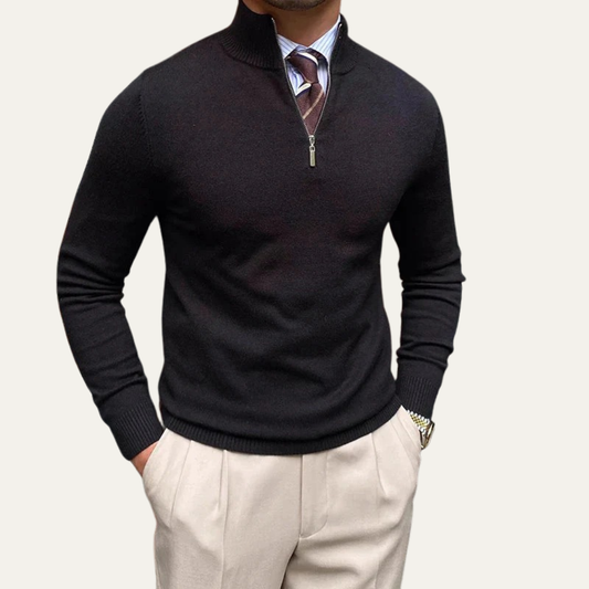 Pull-over classique à demi-zip pour homme