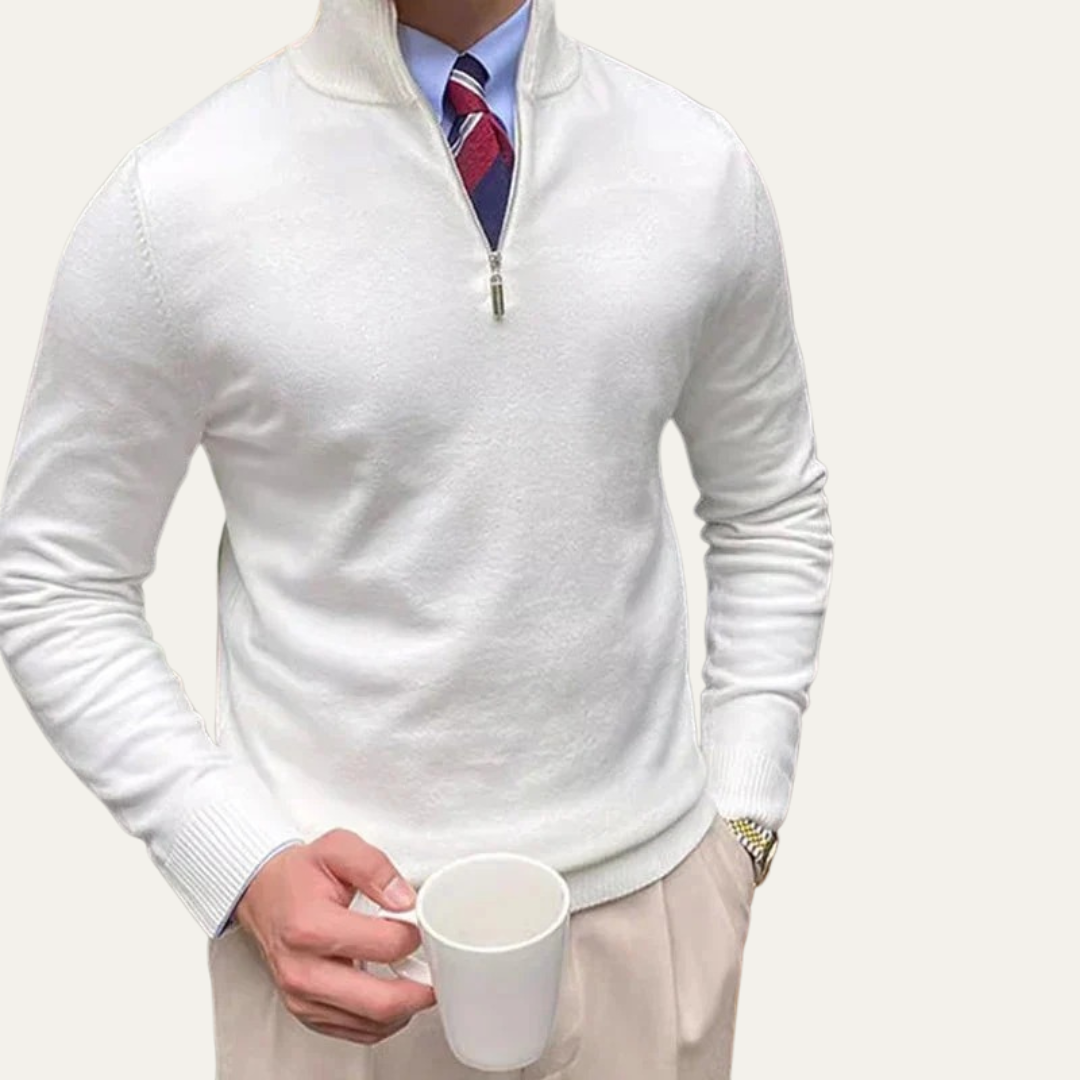 Pull-over classique à demi-zip pour homme