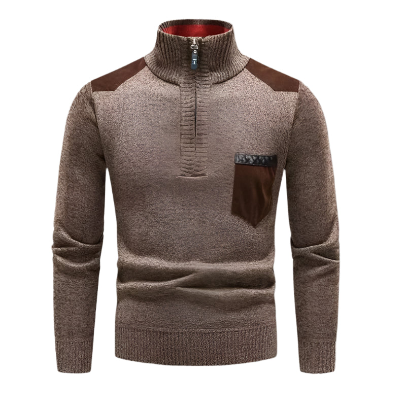 Pull-over élégant à col montant pour homme