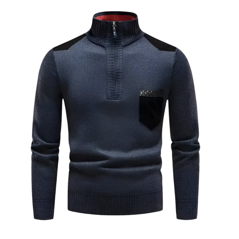 Pull-over élégant à col montant pour homme