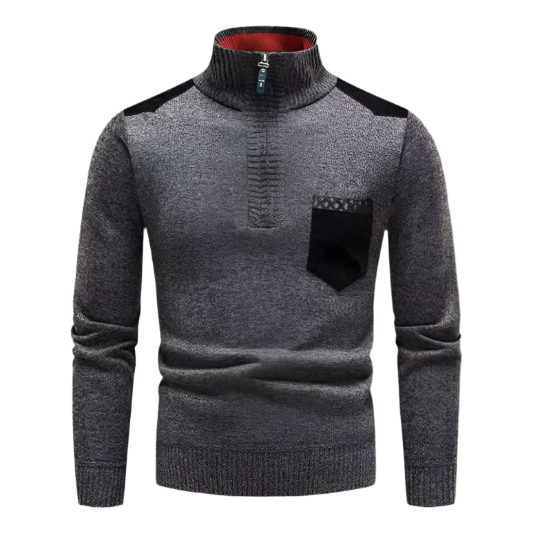 Pull-over élégant à col montant pour homme