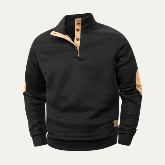 Pull-over quart de longueur à col pression pour homme