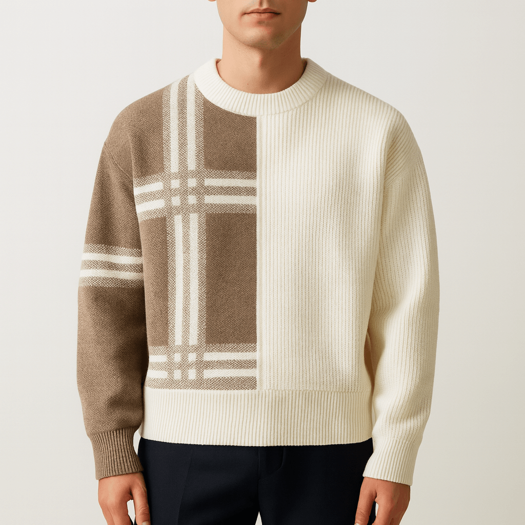 Pull à capuche en maille à col rond pour homme