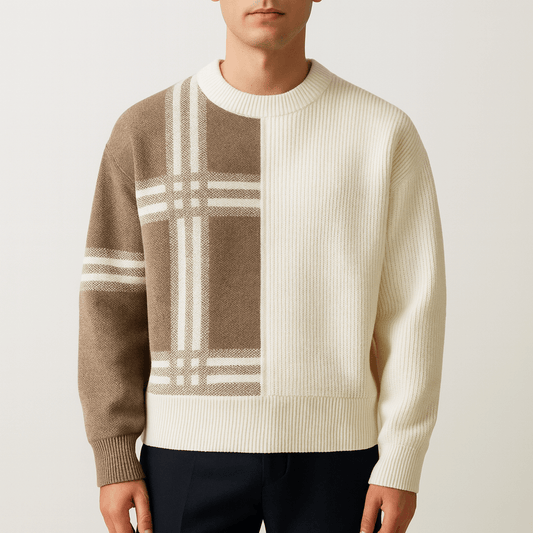 Pull à capuche en maille à col rond pour homme