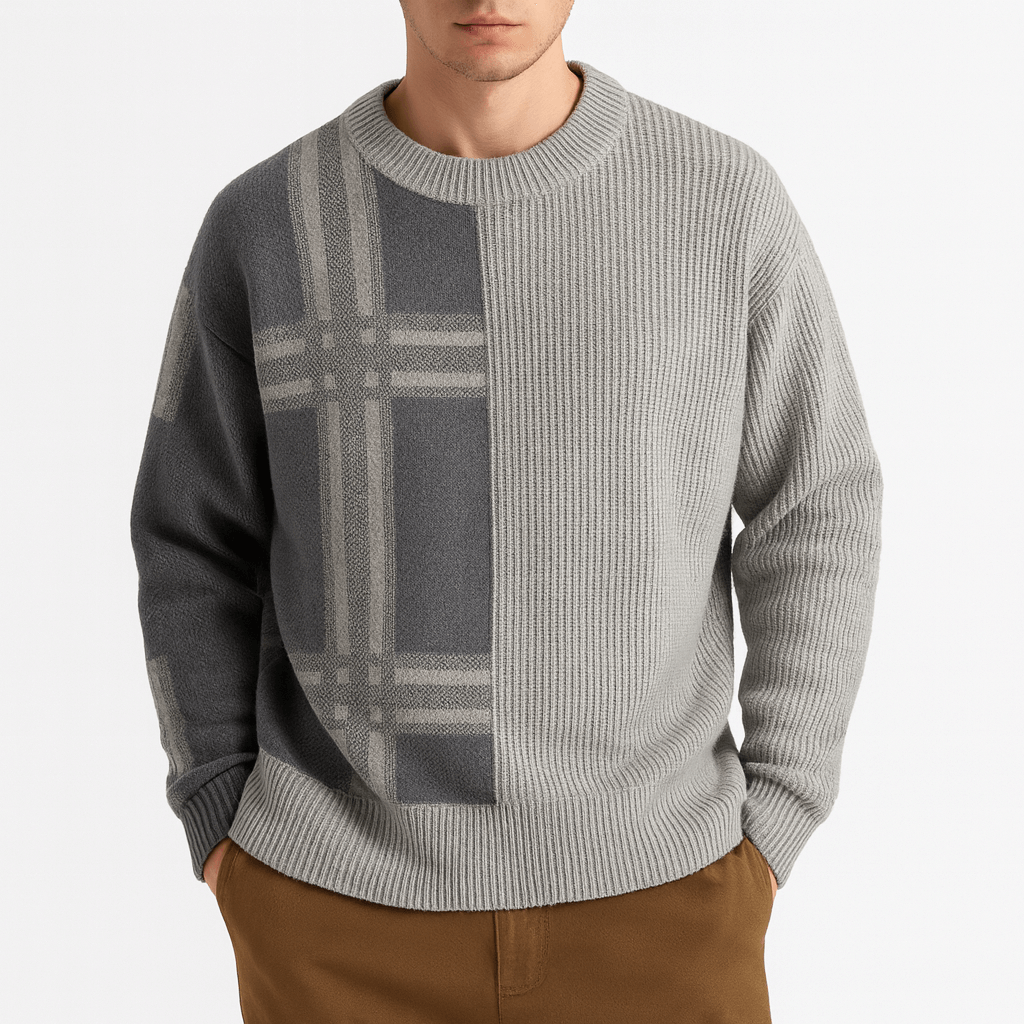Pull à capuche en maille à col rond pour homme