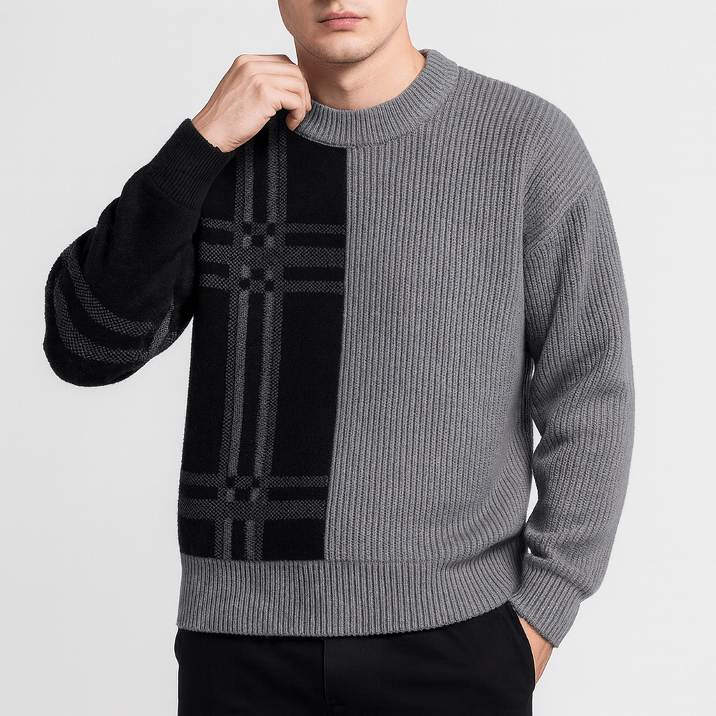 Pull à capuche en maille à col rond pour homme