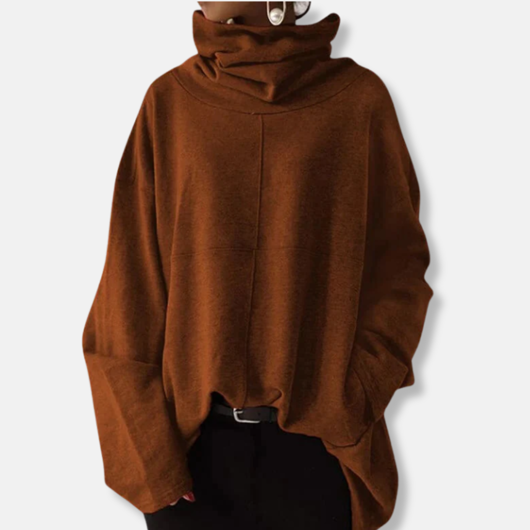 Pull à col châle volumineux pour femme