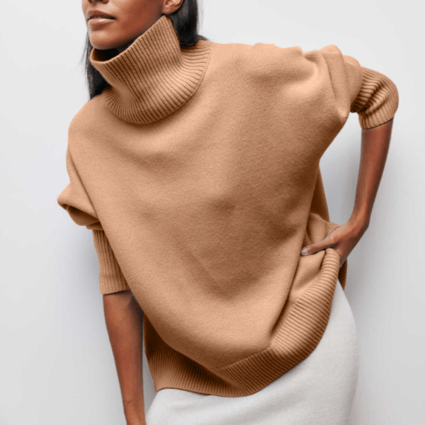 Pull à col cheminée oversize pour femme
