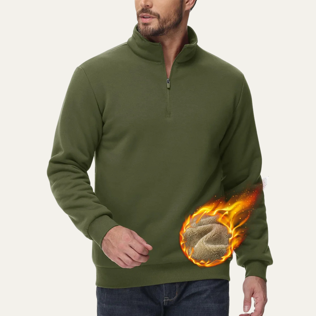 Pull à col montant côtelé coupe ajustée pour homme