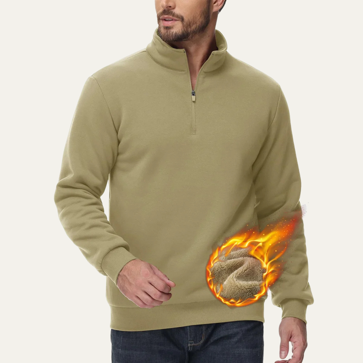 Pull à col montant côtelé coupe ajustée pour homme