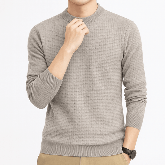 Pull à col montant côtelé pour homme