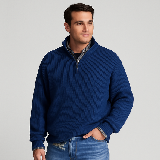 Pull à col montant côtelé pour homme