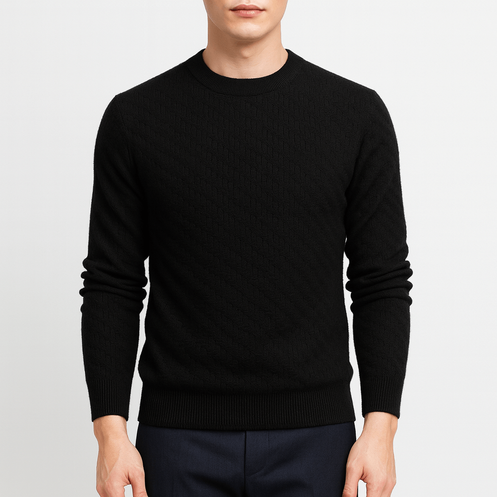 Pull à col montant côtelé pour homme