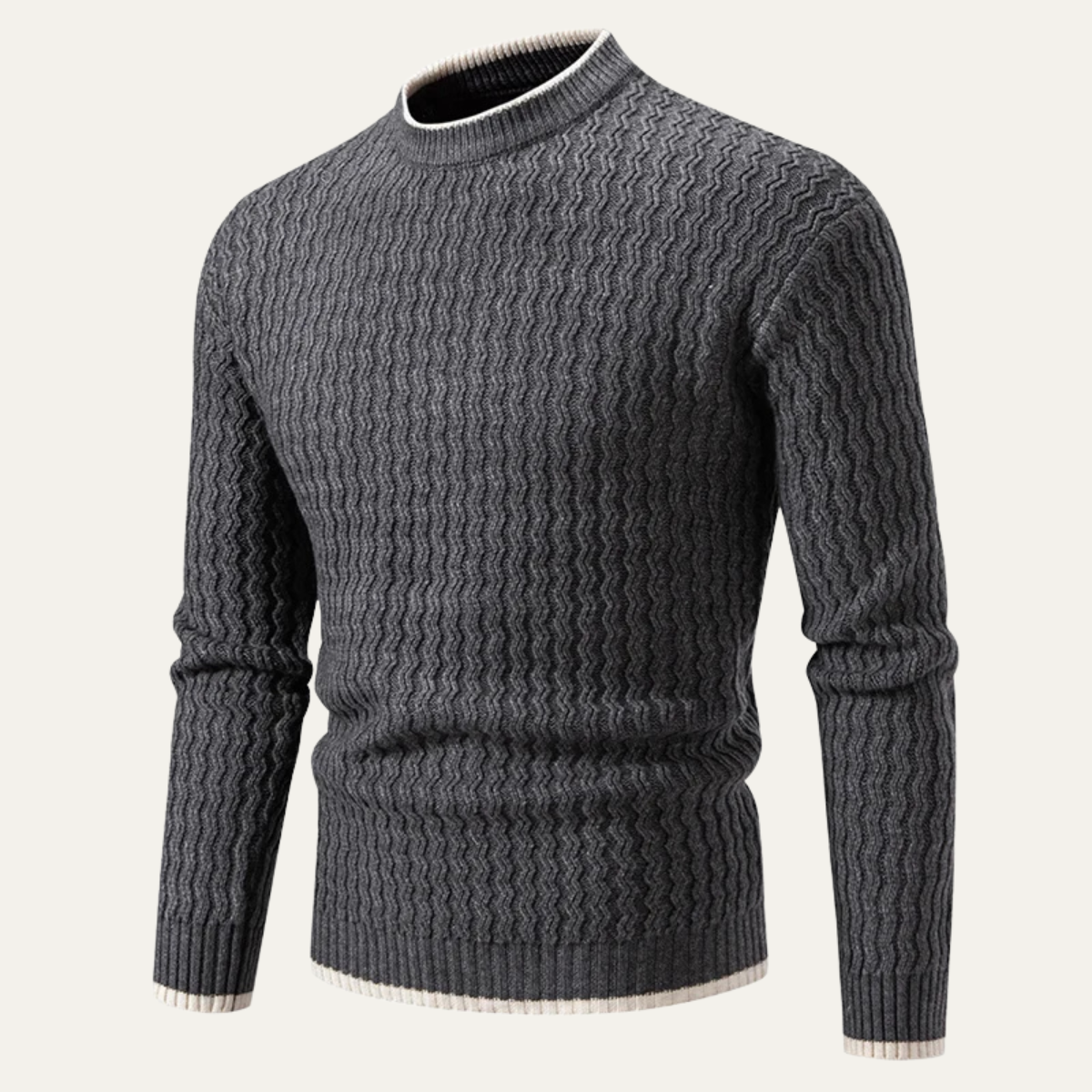 Pull à col montant texturé ondulé pour homme