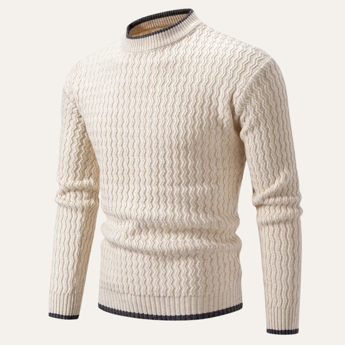 Pull à col montant texturé ondulé pour homme