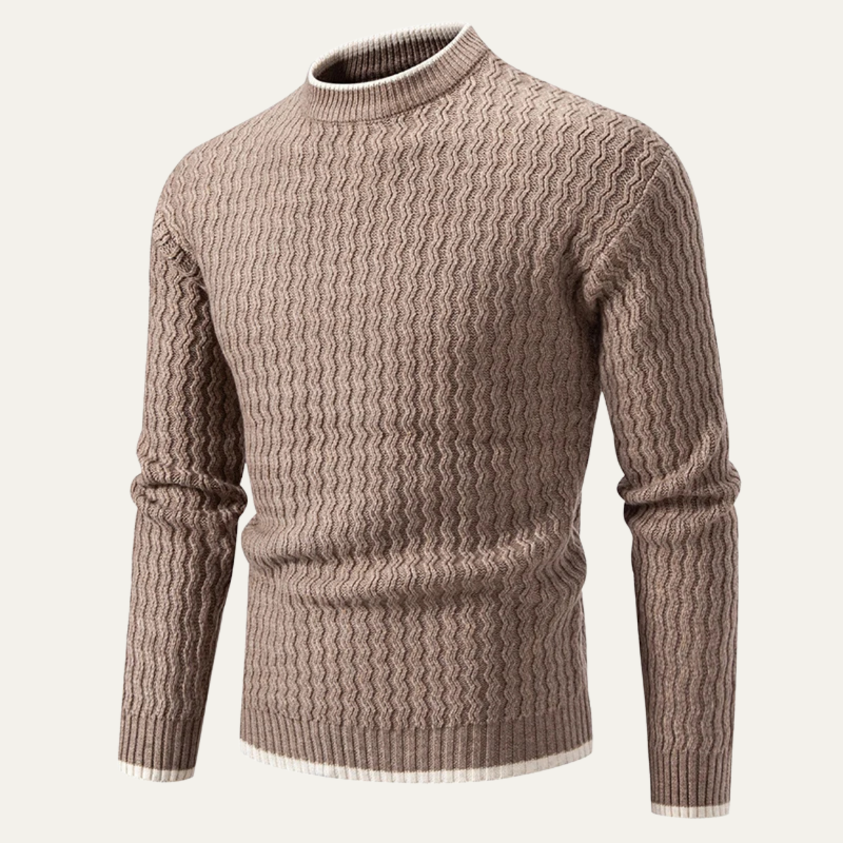Pull à col montant texturé ondulé pour homme
