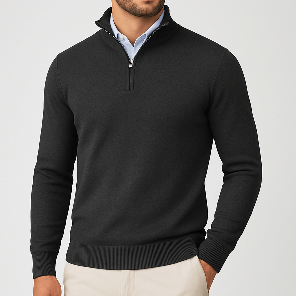 Pull à col montant zippé pour homme
