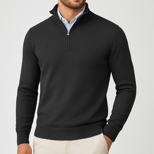 Pull à col montant zippé pour homme