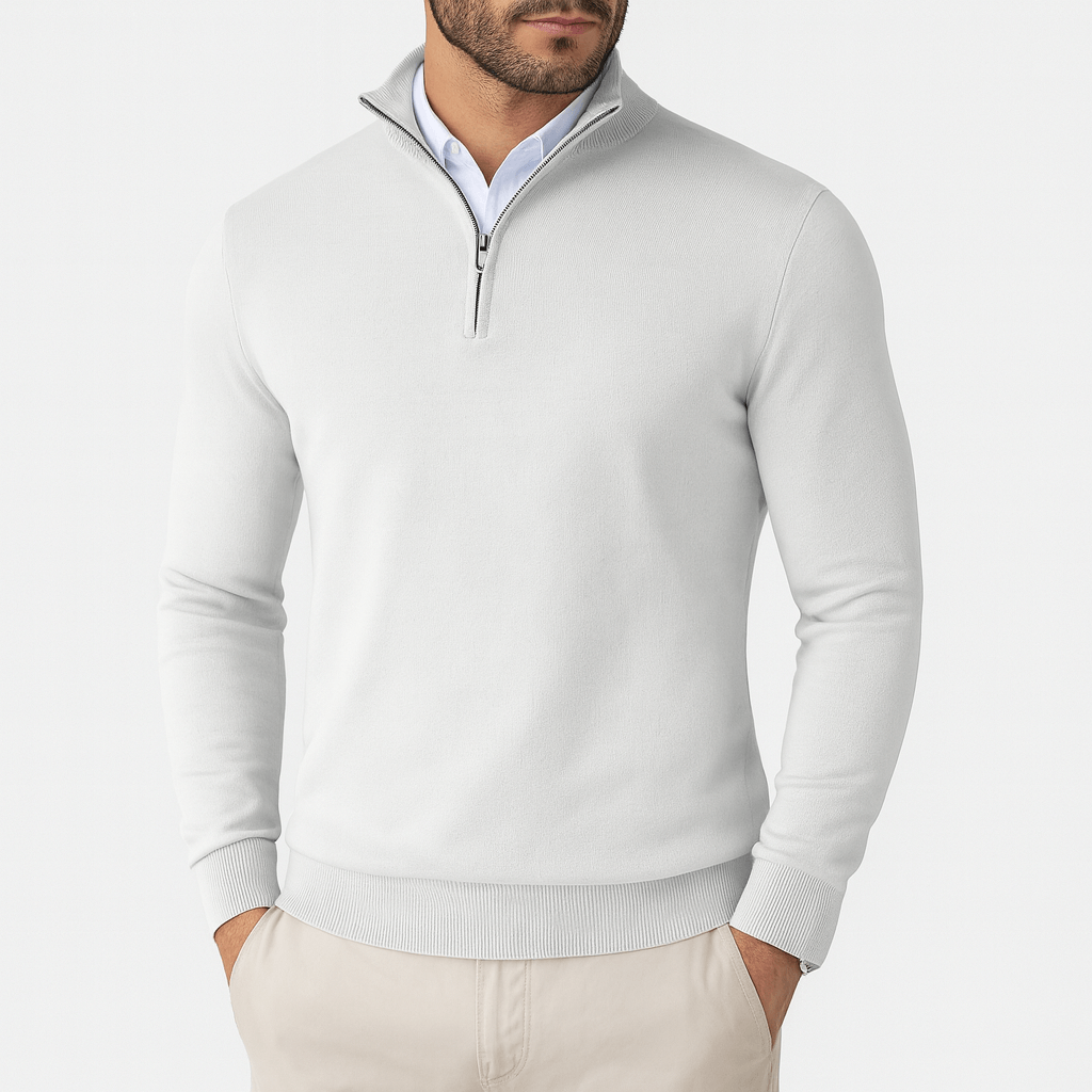 Pull à col montant zippé pour homme