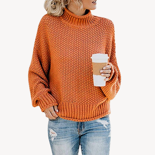 Pull à col roulé à rayures audacieuses pour femme