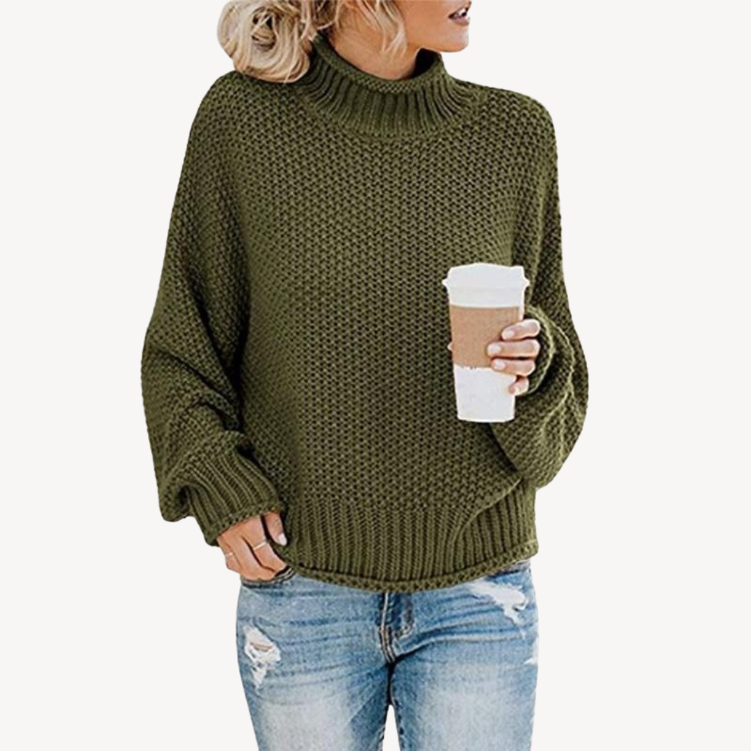 Pull à col roulé à rayures audacieuses pour femme