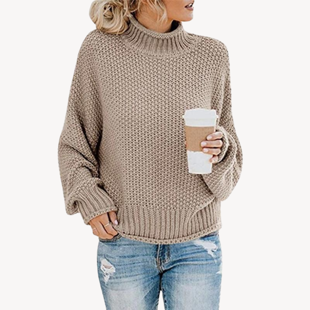 Pull à col roulé à rayures audacieuses pour femme
