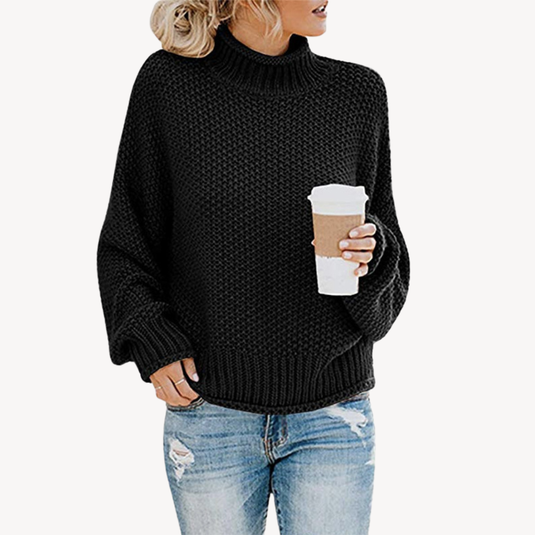 Pull à col roulé à rayures audacieuses pour femme
