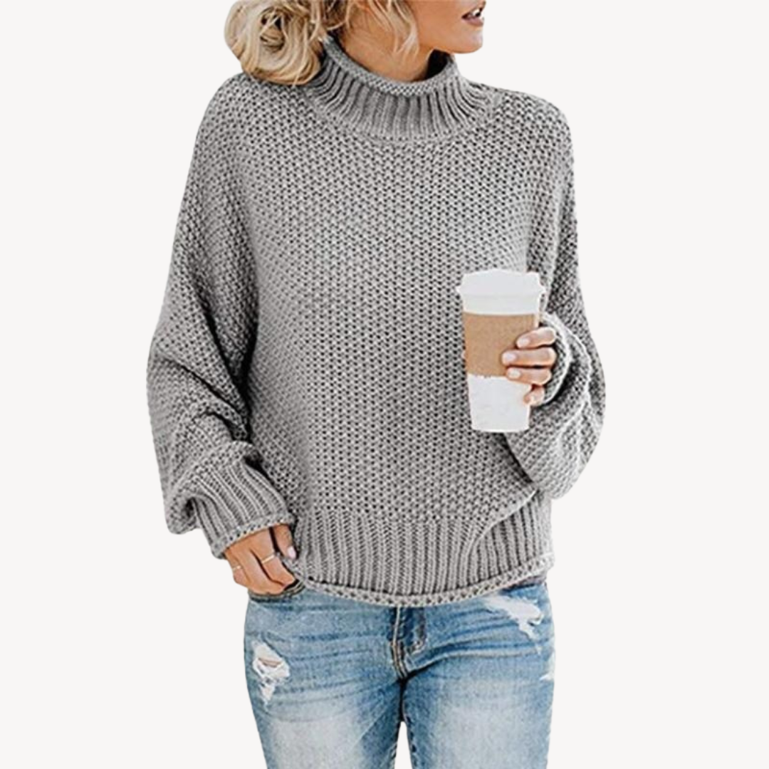 Pull à col roulé à rayures audacieuses pour femme