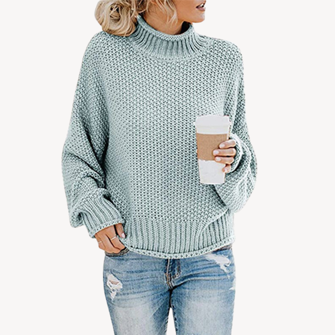 Pull à col roulé à rayures audacieuses pour femme