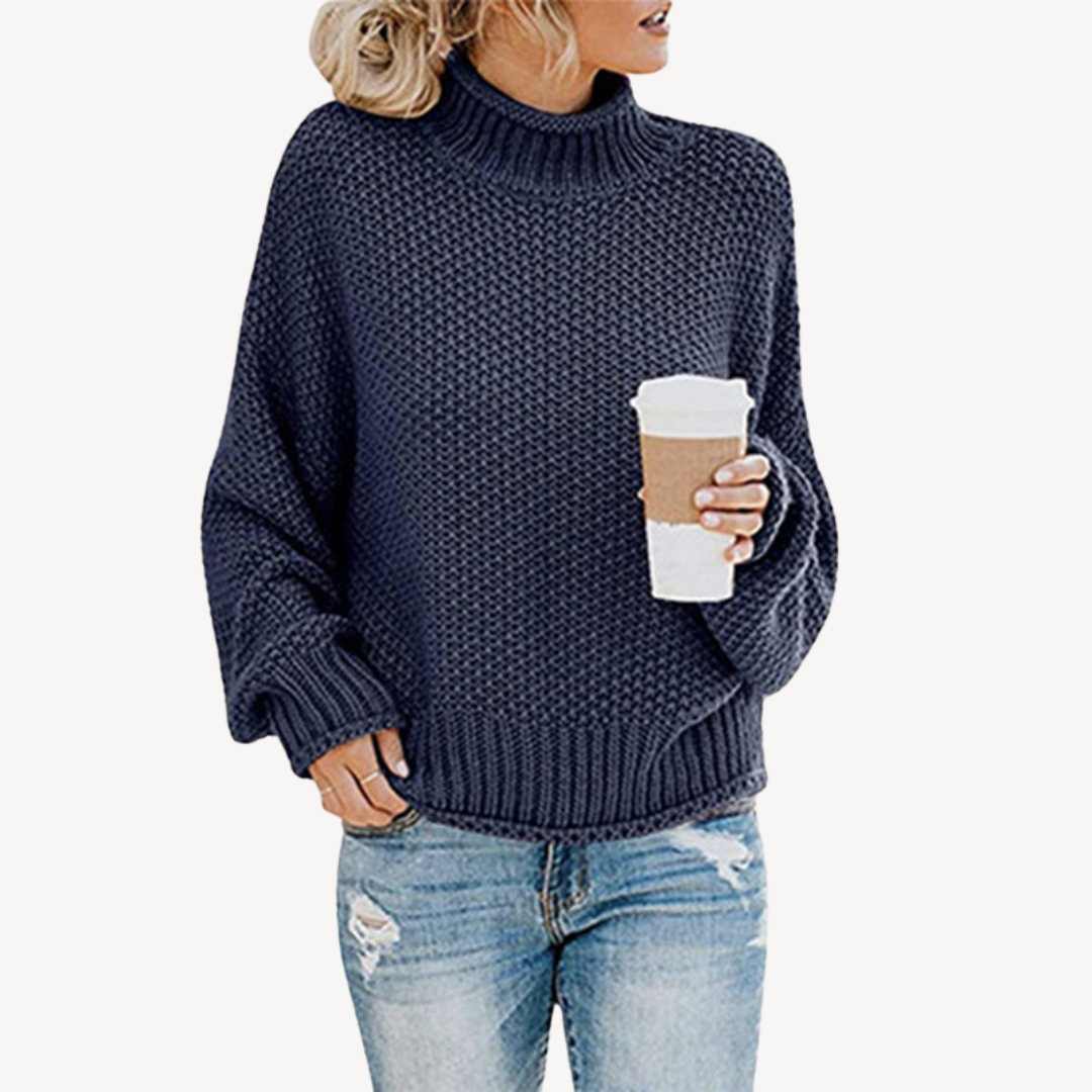 Pull à col roulé à rayures audacieuses pour femme