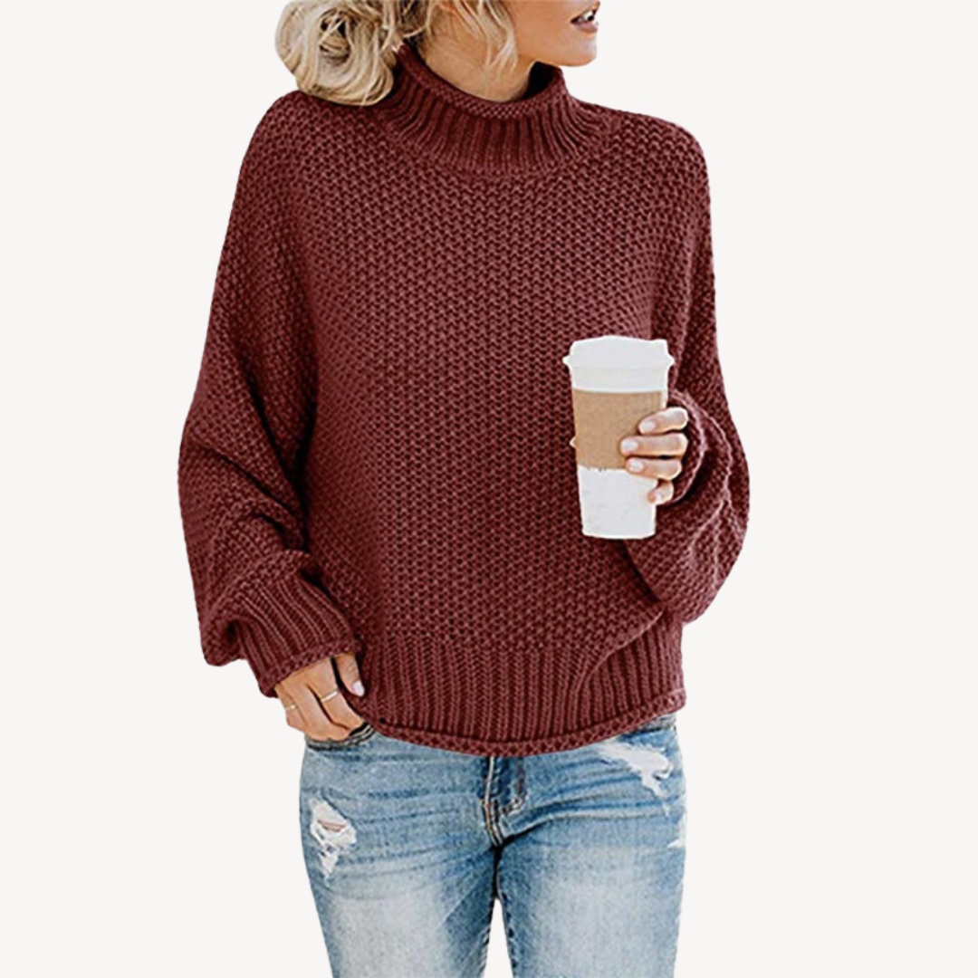 Pull à col roulé à rayures audacieuses pour femme