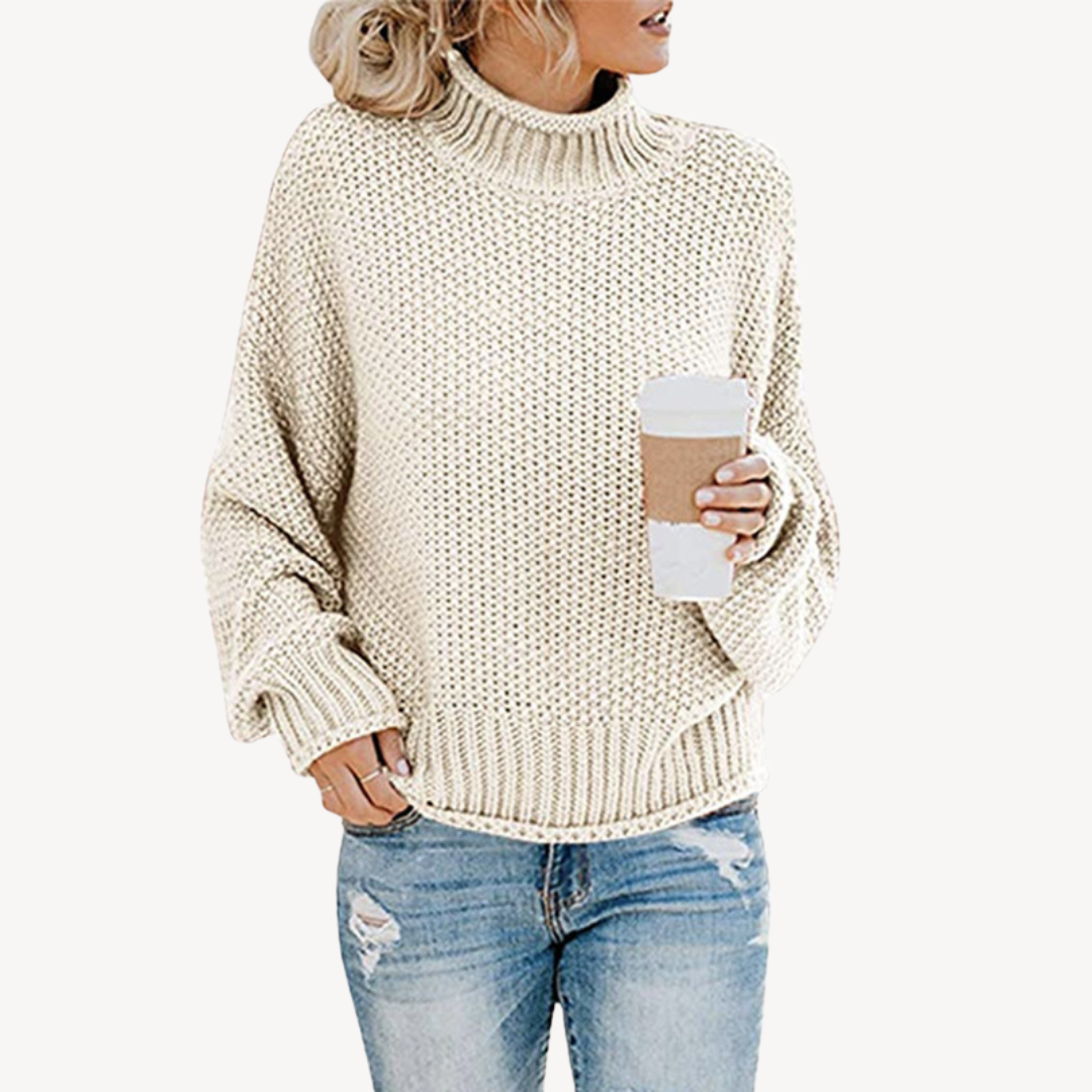 Pull à col roulé à rayures audacieuses pour femme