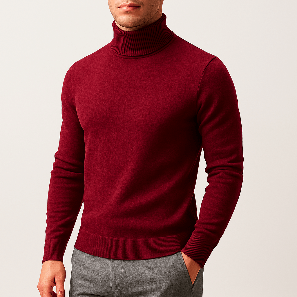 Pull à col roulé chaud pour homme