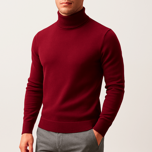 Pull à col roulé chaud pour homme