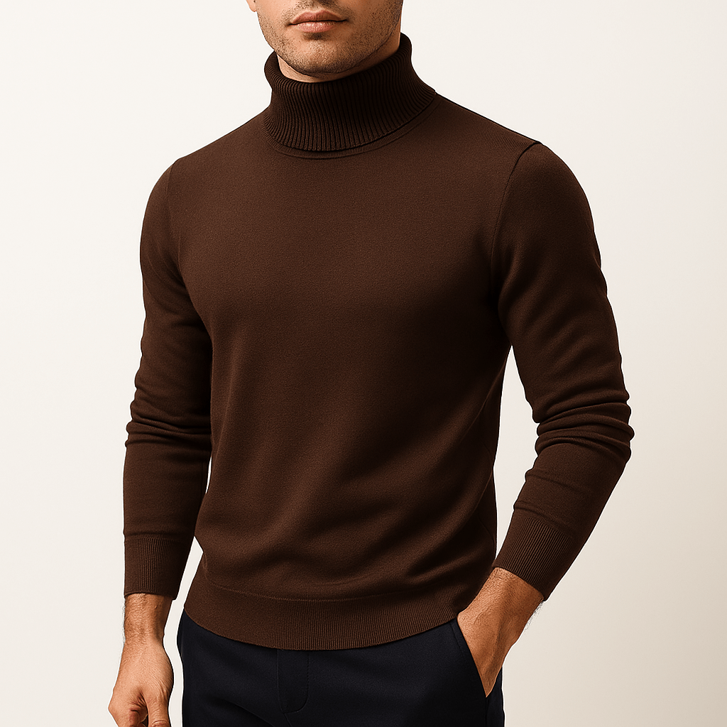 Pull à col roulé chaud pour homme