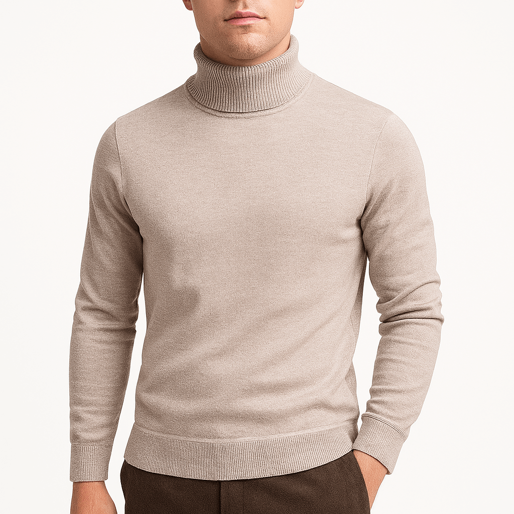 Pull à col roulé chaud pour homme