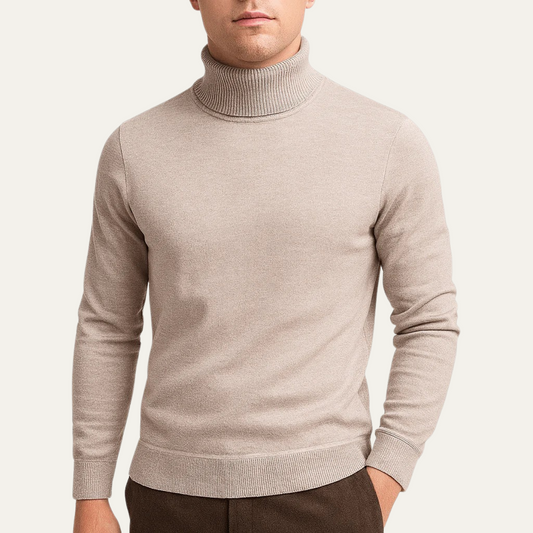 Pull à col roulé classique pour homme