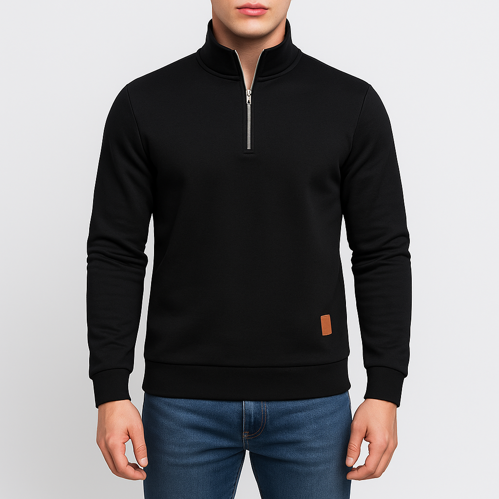 Pull à col roulé demi-zip pour homme