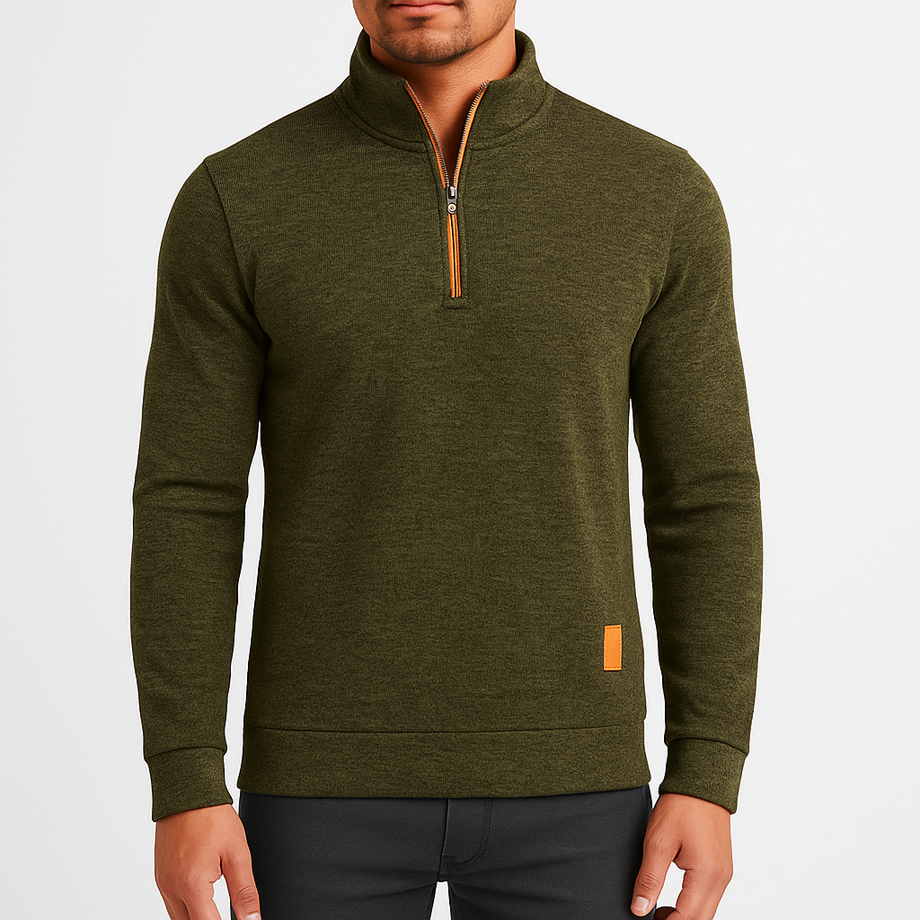 Pull à col roulé demi-zip pour homme
