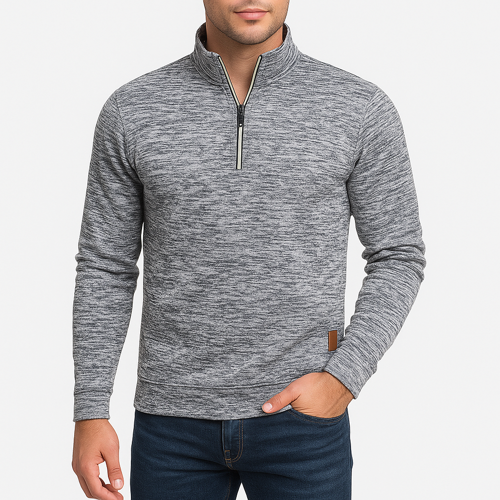 Pull à col roulé demi-zip pour homme