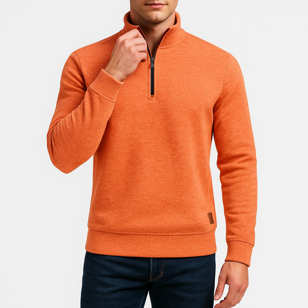 Pull à col roulé demi-zip pour homme