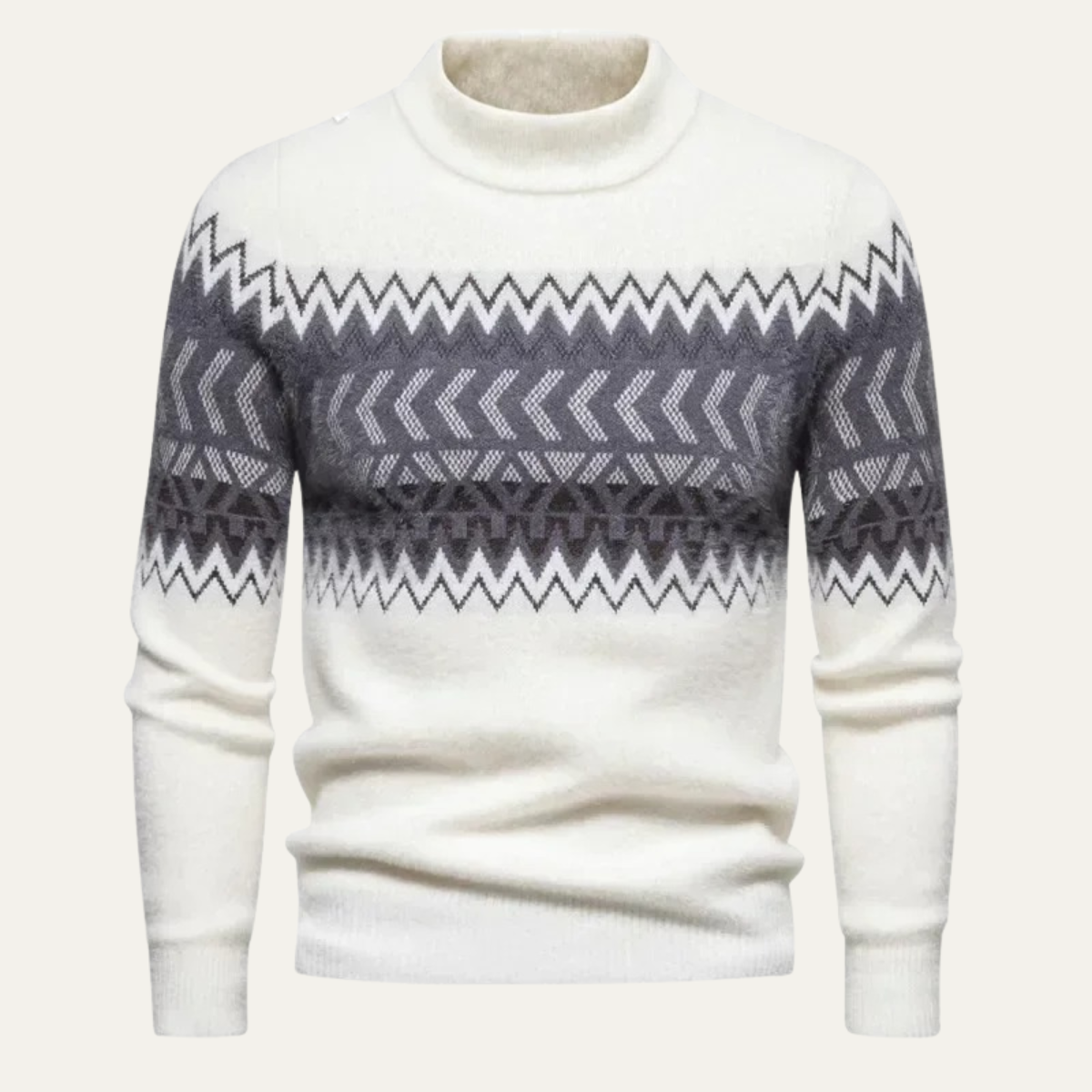Pull à col roulé en maille à motifs pour homme