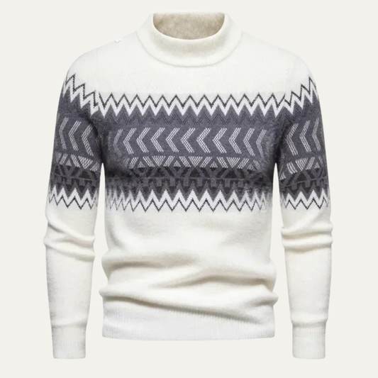 Pull à col roulé en maille à motifs pour homme