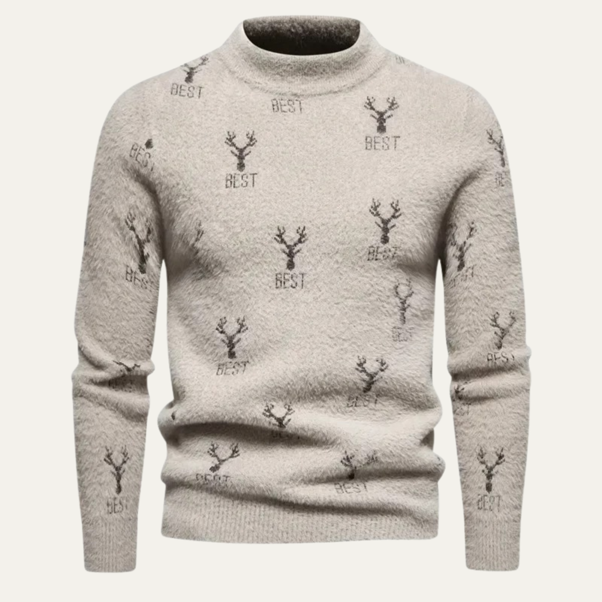 Pull à col roulé en maille à motifs pour homme