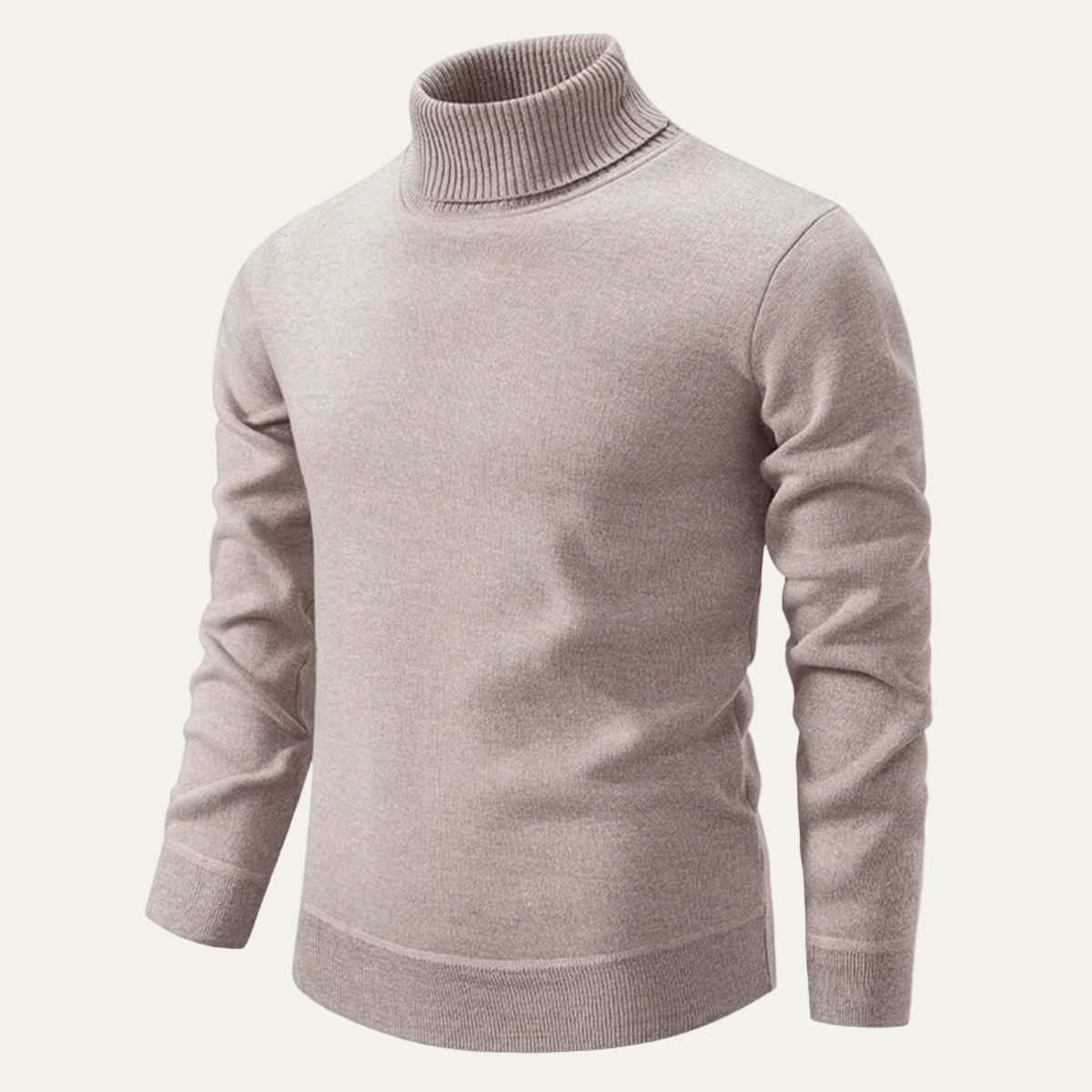Pull à col roulé en maille ajustée pour homme