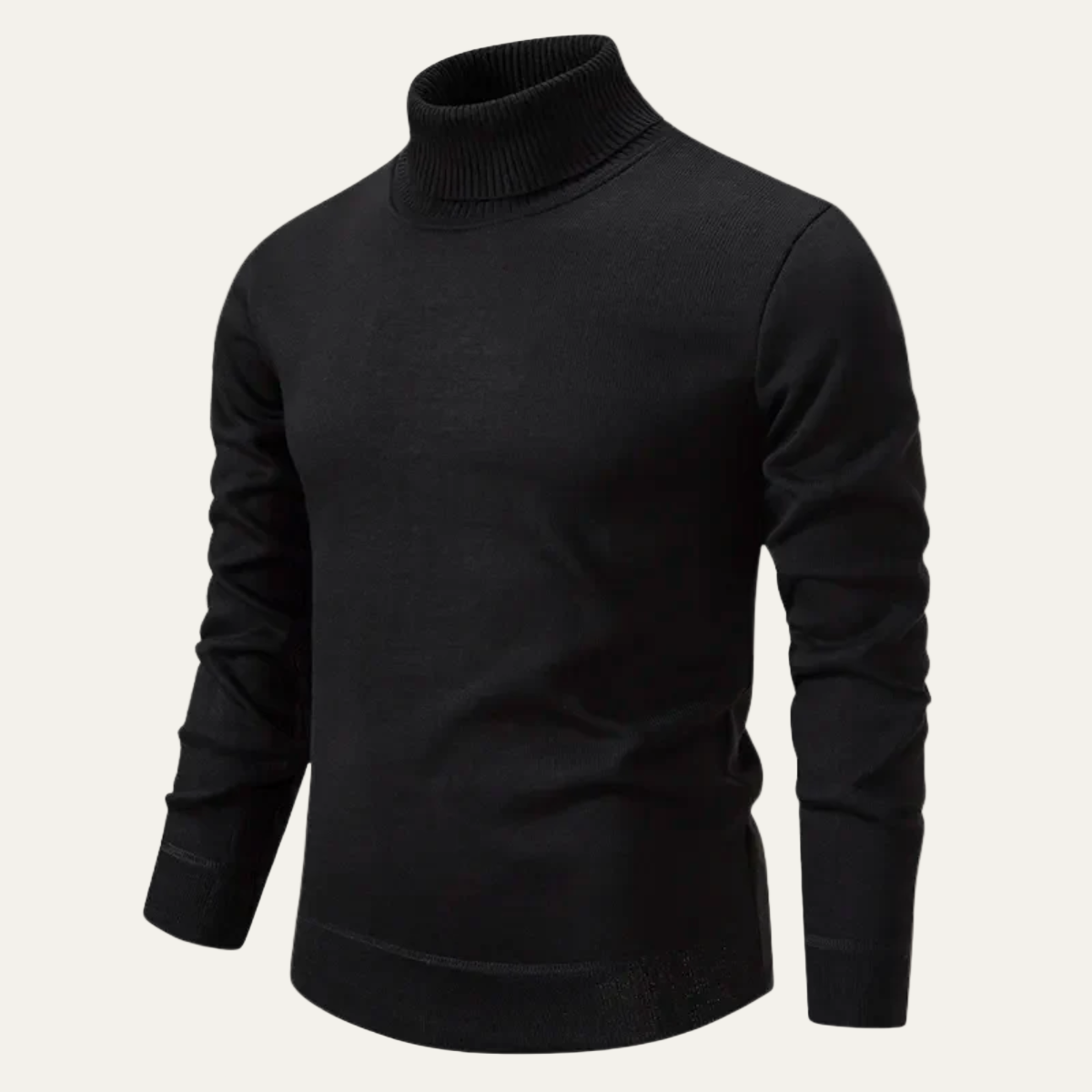 Pull à col roulé en maille ajustée pour homme